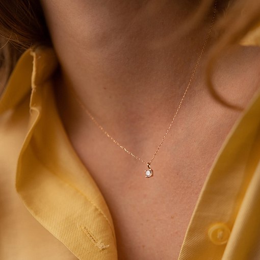 Кольє з фіанітом в червоному золоті кол01356 4