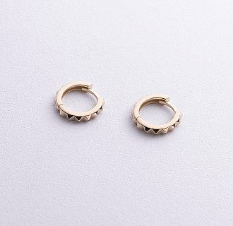 Серьги - кольца "Mona" в желтом золоте с08874 №3