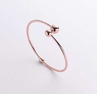 Жесткий браслет "Шарики" в красном золоте б05535