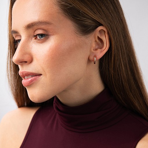 Серьги - кольца "Milley" в красном золоте с08878 2