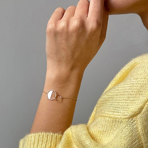 Золотой браслет "Переплетение" б04374 6