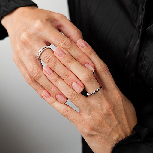 Золотое кольцо с черными бриллиантами кб0657ca 5