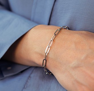 Браслет "Цепочка" в белом золоте б05644 №10