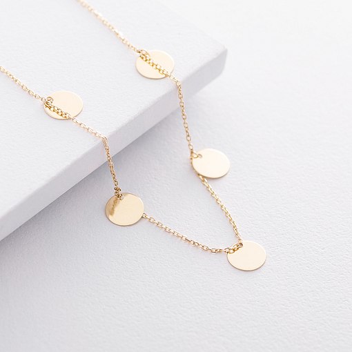 Золоте кольє-чокер з монетками 5 шт кол01432 4