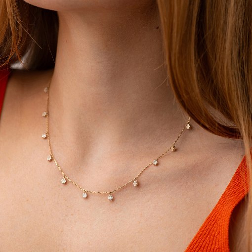 Кольє Весна в жовтому золоті кол01401