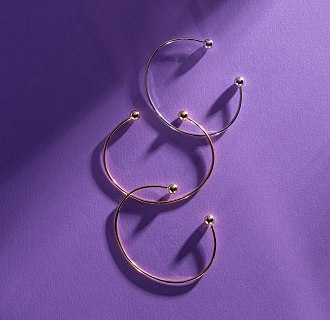 Жесткий браслет "Шарики" (белое золото) б05474 №9