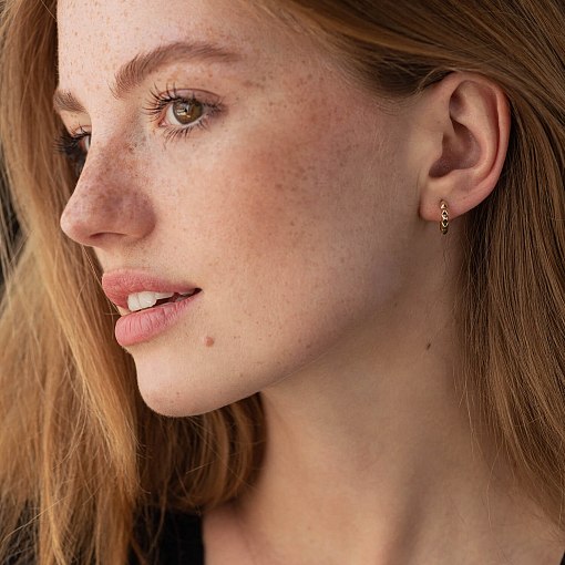 Серьги - пусеты "Mona" в желтом золоте c08379 9