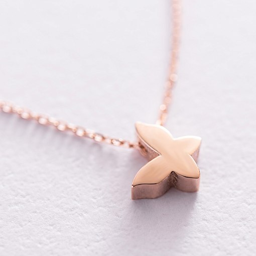 Золотое колье Бабочка кол01544 4