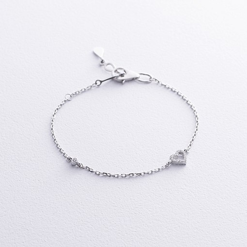 Золотой браслет "Сердечко" с бриллиантами 538431121