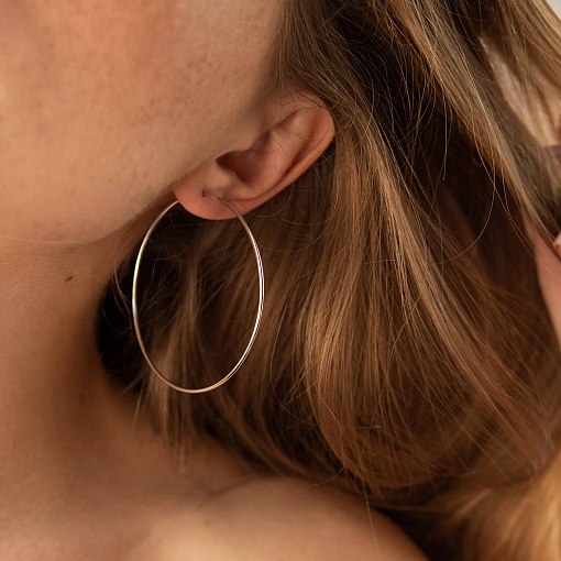 Серьги - кольца в белом золоте (5.3 см) с08532 5