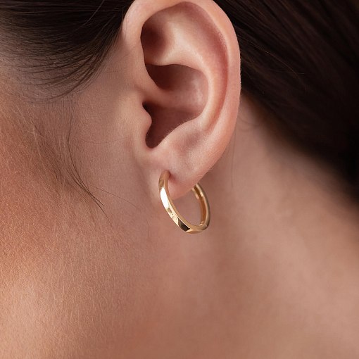 Серьги - кольца в желтом золоте с08330 4