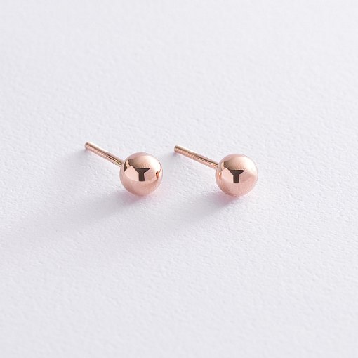 Золотые серьги - пусеты "Шарики" (0.6 см) с06934