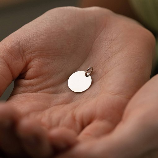 Кулон для гравировки в белом золоте (14 мм) п03519 7