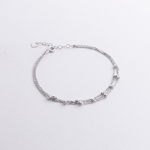 Браслет "Шарики" в белом золоте б05514