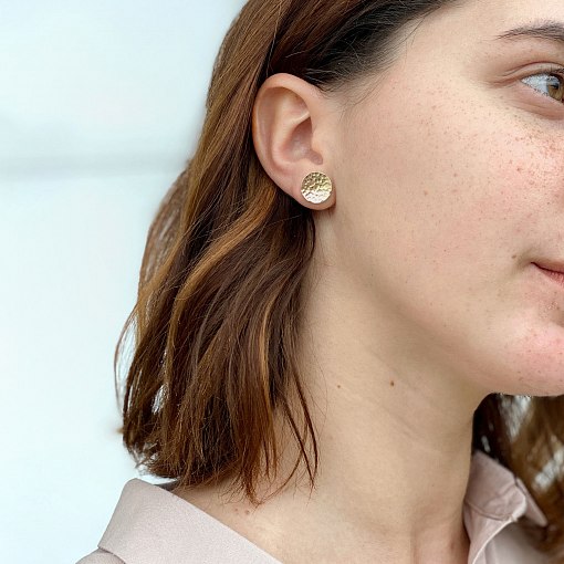 Золотые серьги-пусеты "Солнечные зайчики" с06737 4