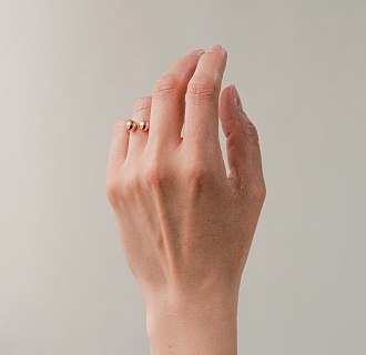 Кольцо "Шарики" в красном золоте к07506 №15