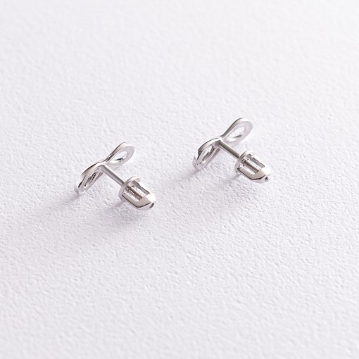 Золотые серьги - пусеты "Бесконечность" с07071 4