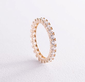 Кольцо "Paris" с дорожкой камней в желтом золоте к07201 №10