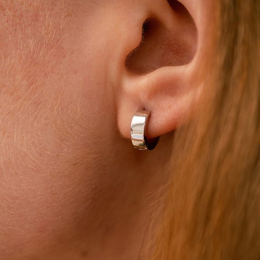 Серьги - кольца в белом золоте mini с08820 4