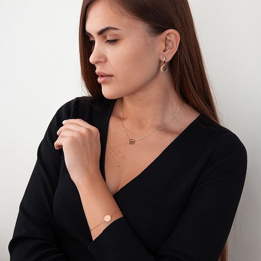 Серьги "Монетки" в желтом золоте с07624 3