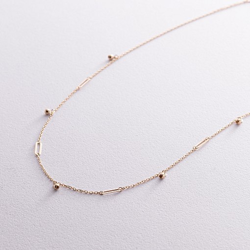 Кольє з кульками в жовтому золоті кол02384