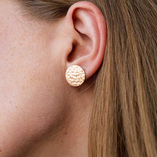 Серьги - пусеты "Теона" в красном золоте с07799