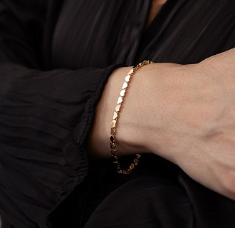 Браслет "Сердечки" в желтом золоте б05783 №7