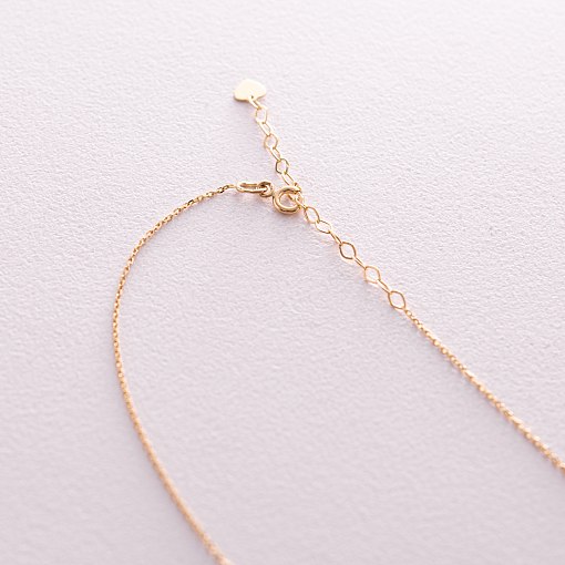 Двойное золотое колье "Украинка" (синие и желтые фианиты) кол02324 5