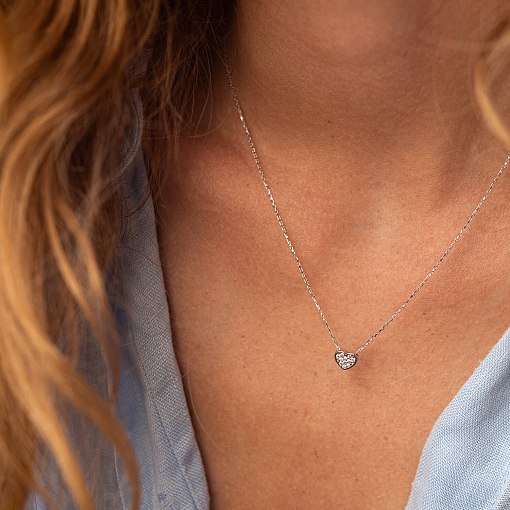 Колье "Сердечко" с фианитами (белое золото) кол02291 6