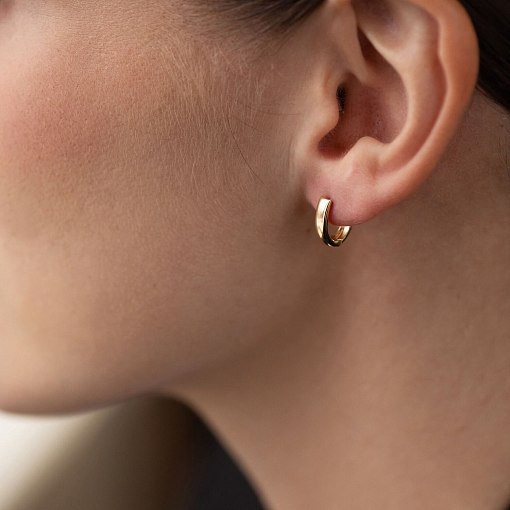 Серьги - кольца в желтом золоте (овальные) с08107 4