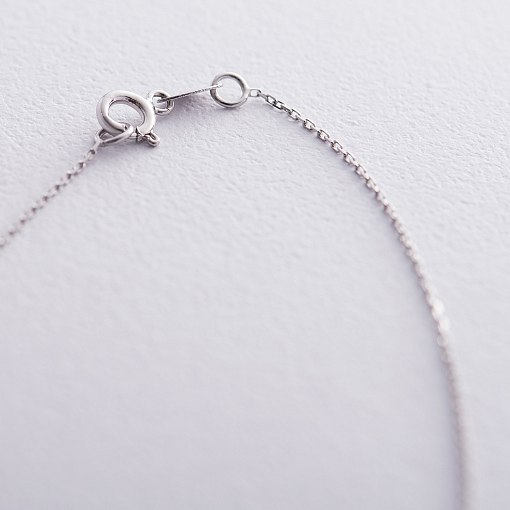 Двойное колье с фианитом в белом золоте кол01523 5