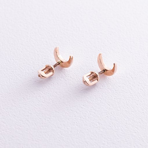 Серьги - пусеты "Луна" в красном золоте с06963 4