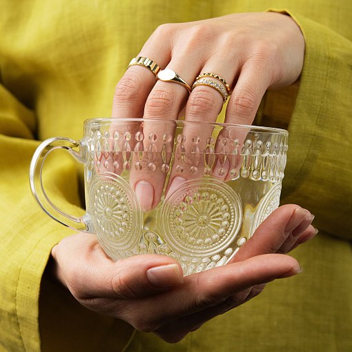 Каблучка з доріжкою каменів в жовтому золоті (фіаніти) к07389 12