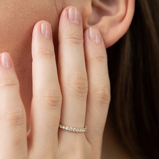 Золота каблучка з діамантами кб0594ri 4
