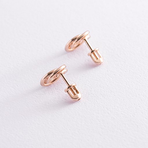 Серьги - пусеты "Увлечение" в красном золоте с06922 2