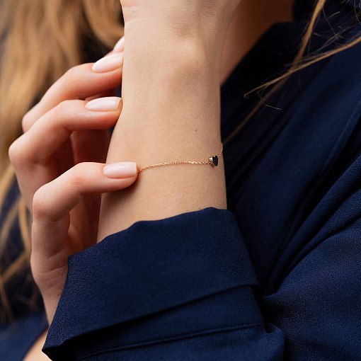 Браслет "Сердечко" в красном золоте б05184 4