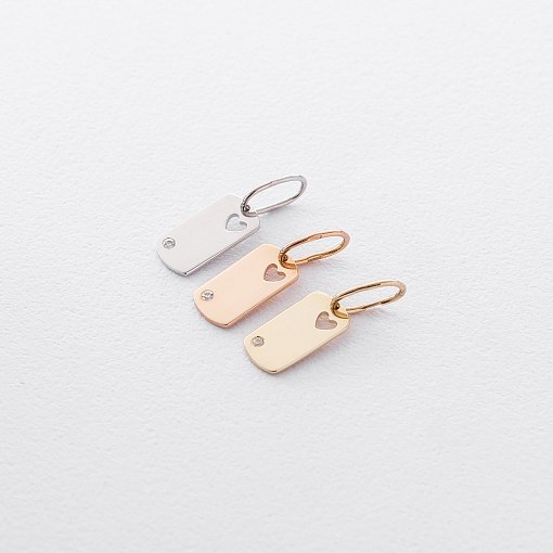 Кулон "Сердечко" для гравировки (красное золото) п03243 7