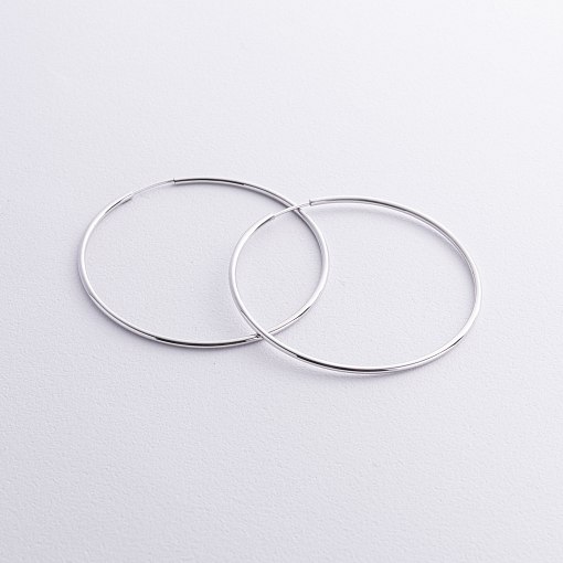 Серьги - кольца в белом золоте (5.3 см) с08532