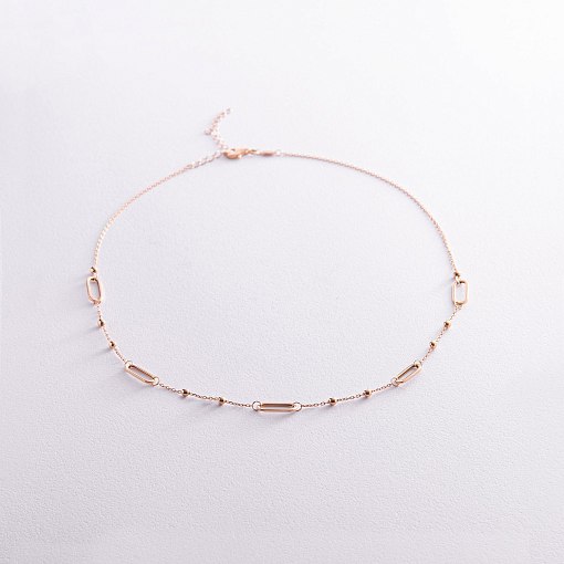 Колье - цепочка "Шарики" в красном золоте кол02224 3