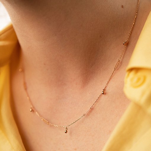 Кольє з кульками в червоному золоті кол02377 7