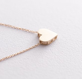 Колье "Сердечко" в желтом золоте  кол01751 №4