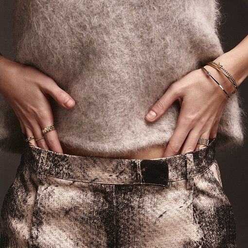 Жесткий золотой браслет "Шарики" б02773 11