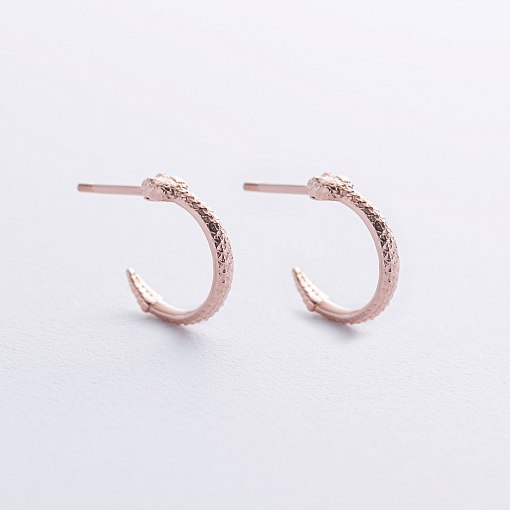 Золотые серьги - пусеты "Гремучие змеи" с09004 2