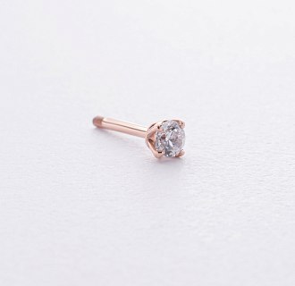 Моносерьга с фианитом (красное золото) с09177 №3