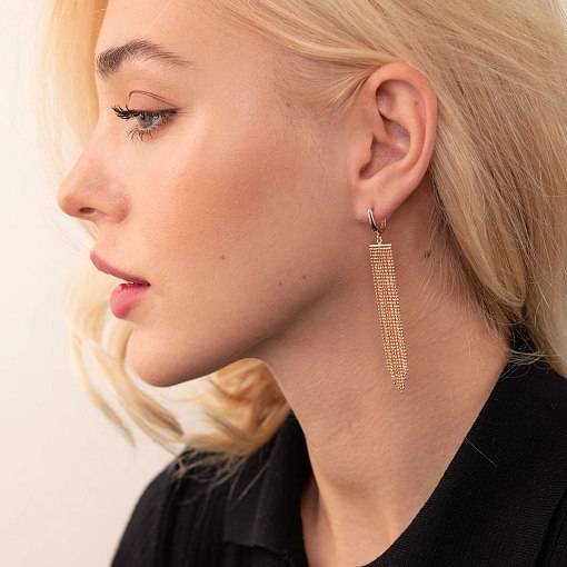 Золотые серьги "Водопад" с07682 3