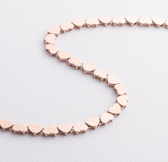 Браслет "Сердечки" в красном золоте б05782 №5