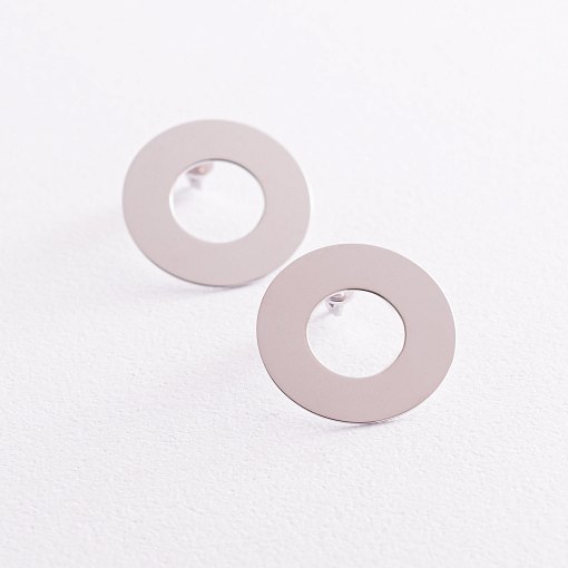 Золотые серьги - пусеты "Зеркальные" с07709 4