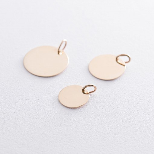 Кулон для гравировки в желтом золоте (21 мм) п03521 3