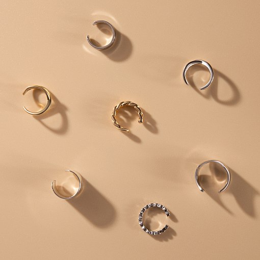 Серьга - каффа из желтого золота с06376 8