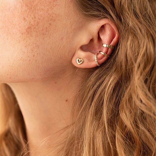 Серьга - каффа в желтом золоте с07920 8